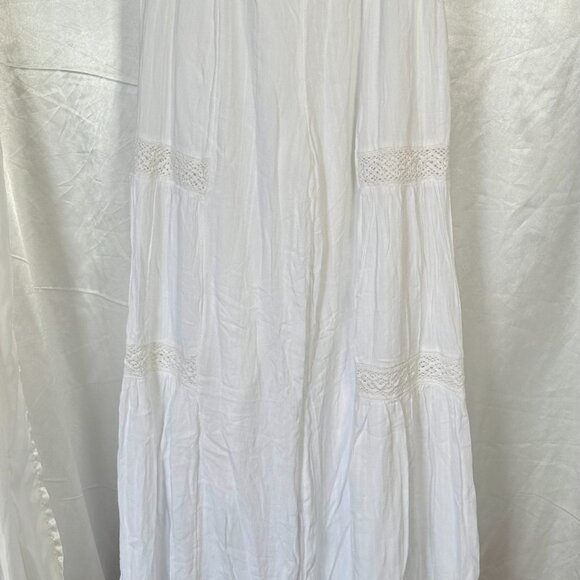 Rip Curl | Alira White Crochet Detail Wide Leg Pants | Size L - Picture 2 of 3